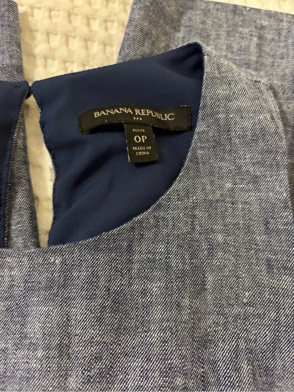 Banana Republic Sleeveless Tie-Waist Chambray Jumpsuit, Size 0P